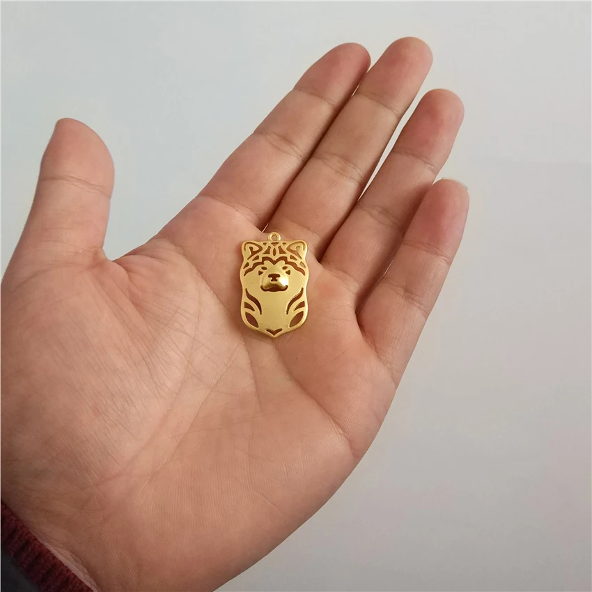 LPHZQH модный полый мультяшный щенок из металлического сплава японский Akita Inu колье