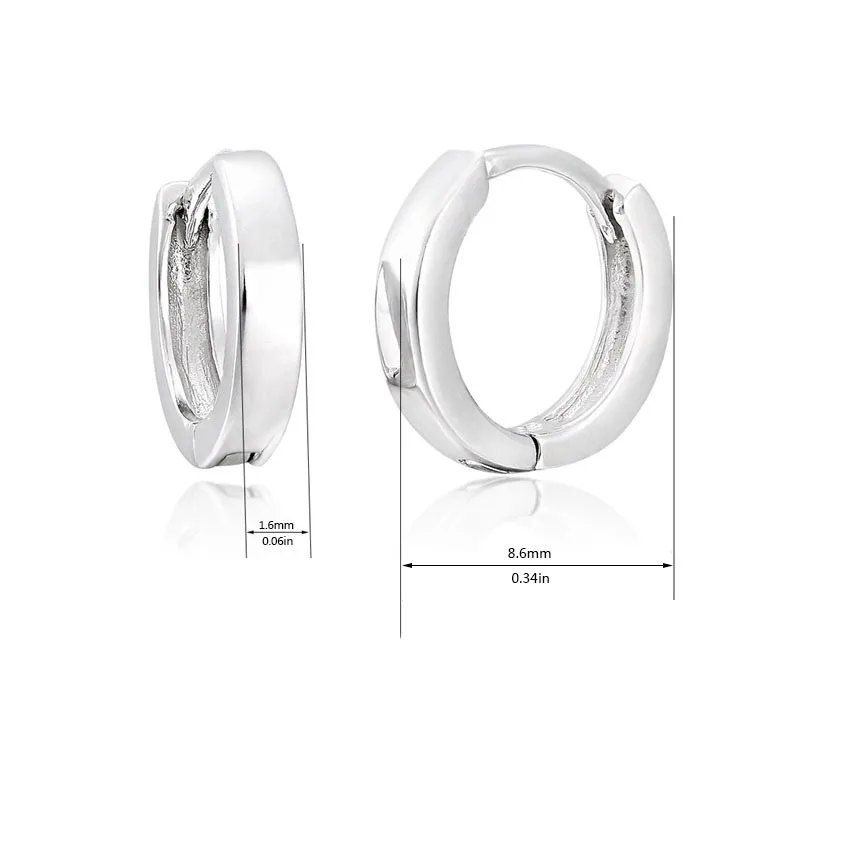 9mm Mini Small Твердые настоящие 925 пробы серебряные Мини тонкие круглые маленькие серьги-кольца Huggies для женщин, мужчин, детей, девочек, детские ювелирные изделия Aros - Окраска металла: 9mm Mini Small