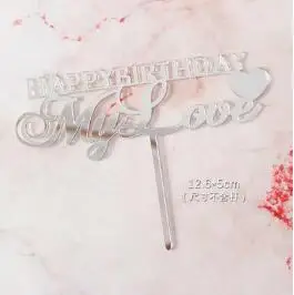 Happy Mother 5 1 шт Розовое золото сердце торт топ флаг золото геометрической формы топперы для тортов, украшение день матери кекс подарки для матери день рождения - Color: Happy Mother 5