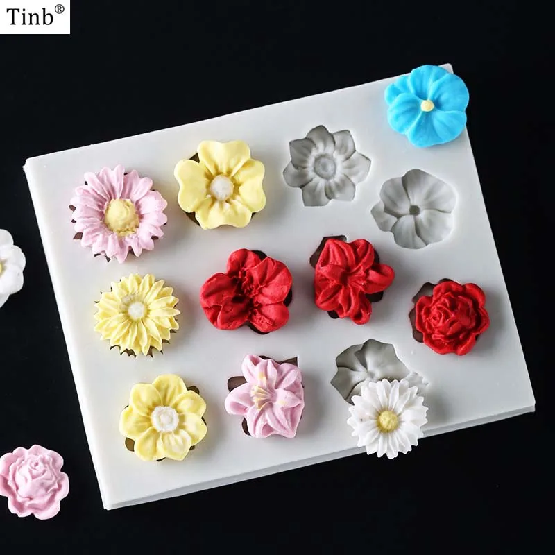 3d форма для цветов помадка шоколада Gumpaste дизайн формы свадебного торта