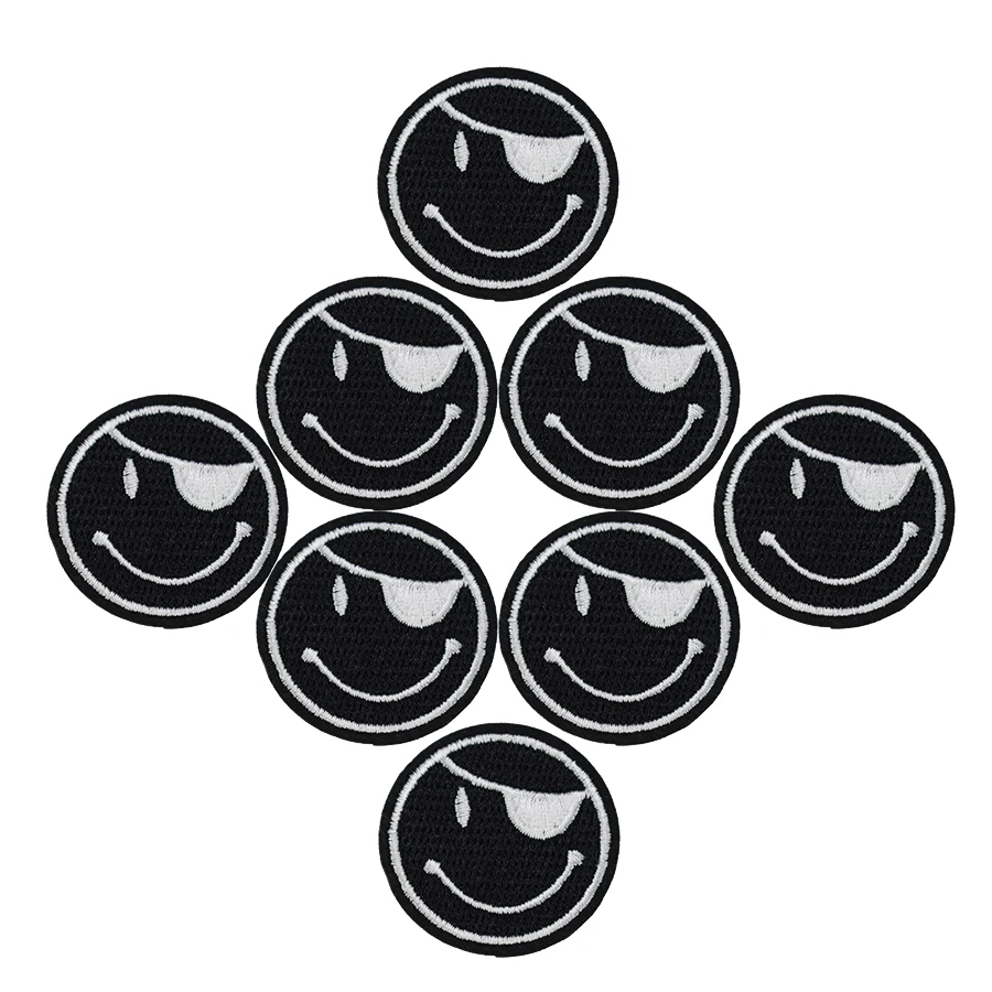 10 шт. пиратские нашивки со смайликом значки на одежду вышитые патчи для