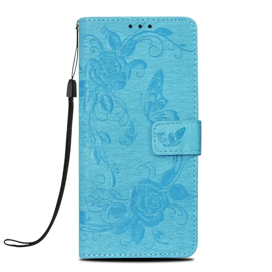 Тиснение 3D розы чехлы с цветами для samsung Galaxy Note 9 8 j3 j7 j2 Prime G532F роскошный винтажный кошелек откидной Чехол P03F - Цвет: Sky Blue