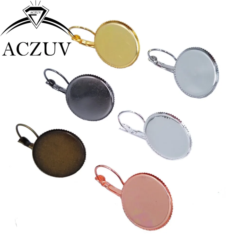 Серьги с левербеком пустая Безель кабошоны зубья опционально | Украшения и