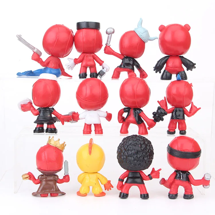 12 шт./компл. Kawaii Cute Marvel X men Дэдпул забавная ПВХ модель фигурки куклы игрушки 6