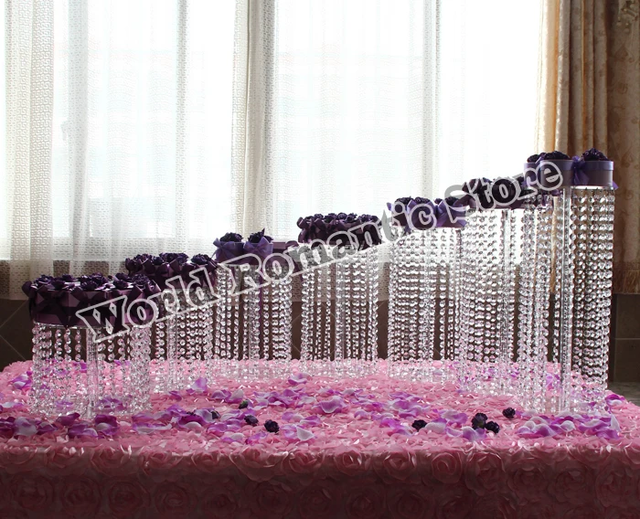 

7pcs big size acrylic cake stand Table Centerpiece wedding cake display cupcake holder Party Props dia(25cm-35cm)