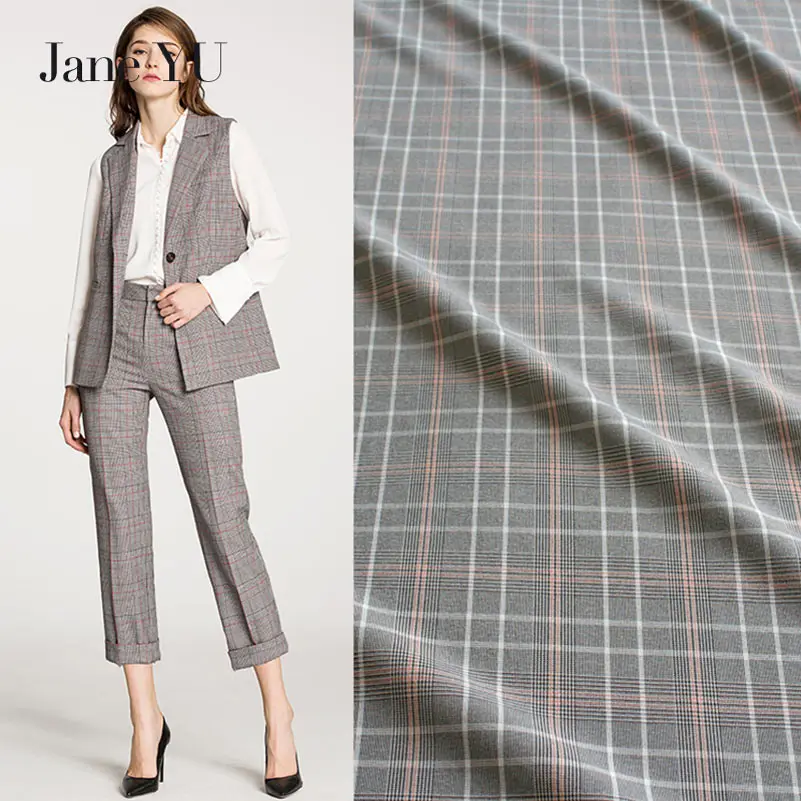 Высококачественные элегантные серые британские клетки JaneYU костюмы брюки платье