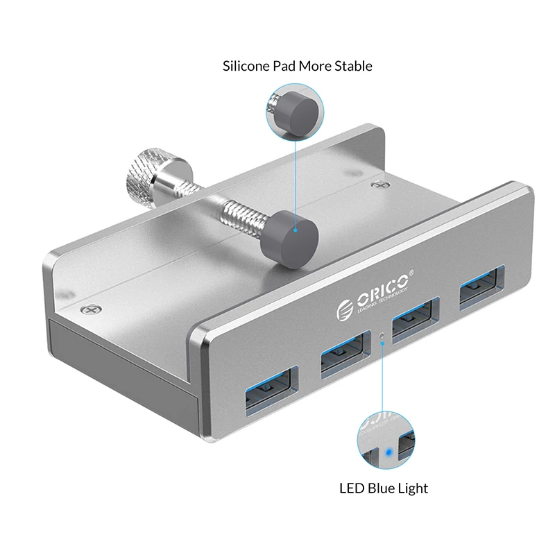 Алюминиевый внешний usb хаб ORICO 4 порта USB 3 0 разветвитель с 10 30 мм регулируемым
