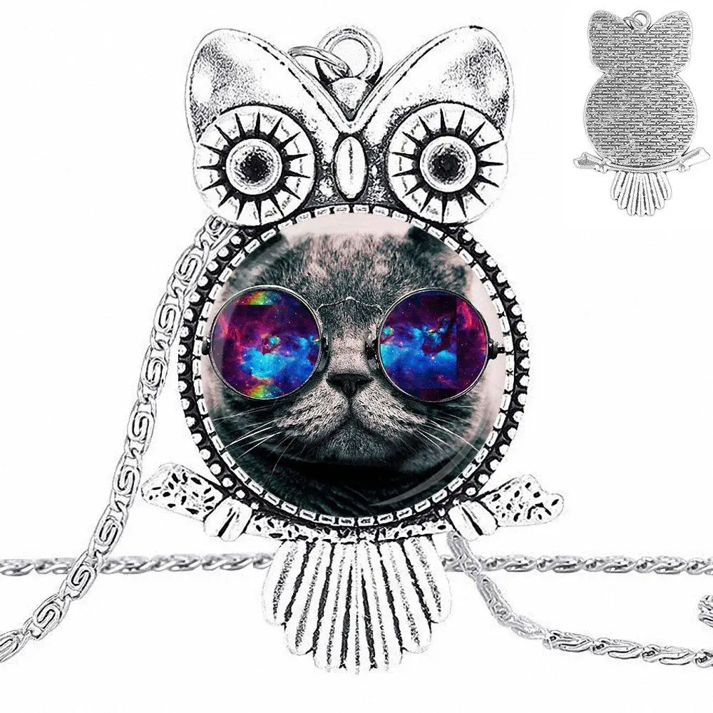 EJ глазурь для женщин и детей подарок модный стеклянный кабошон кулон Сова