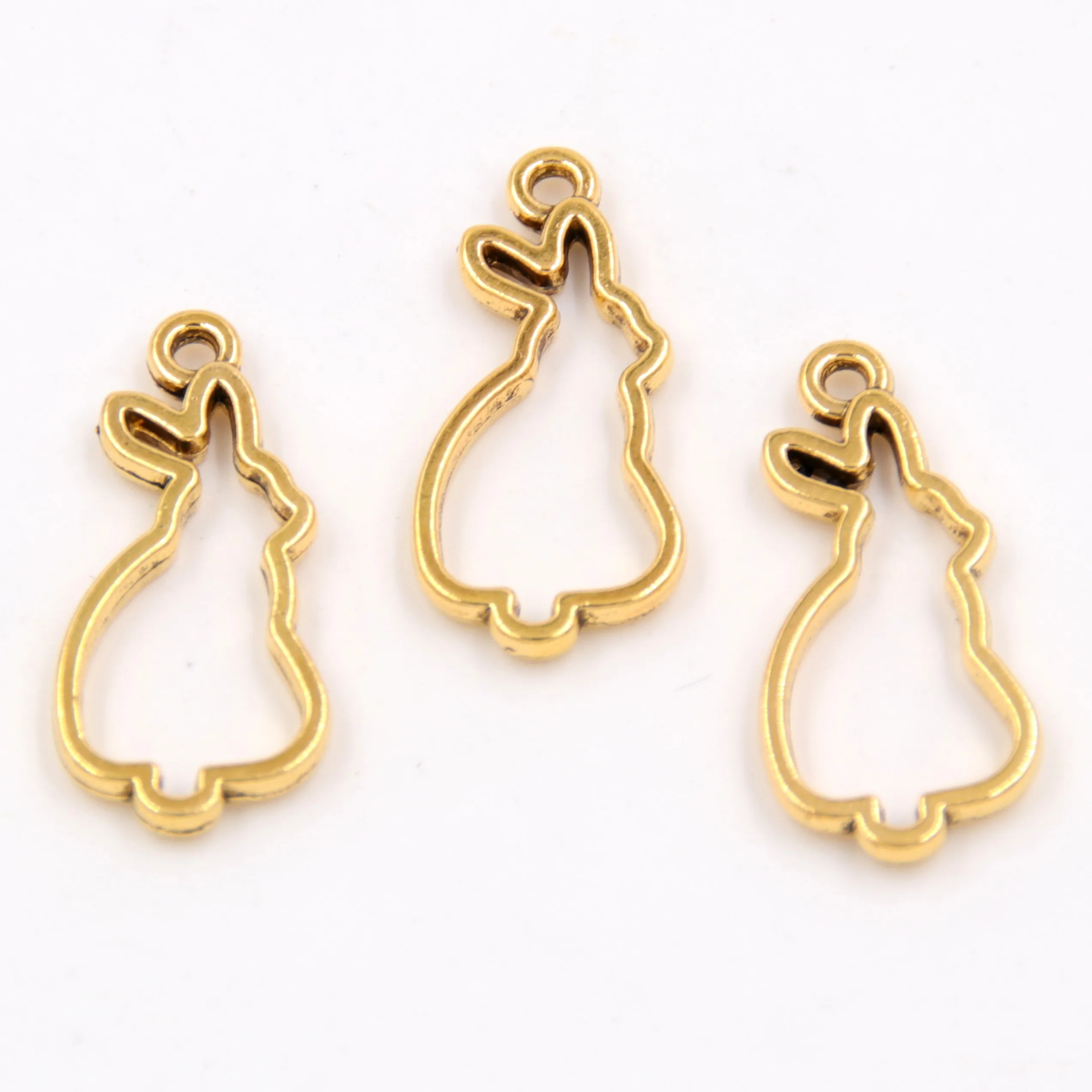 10 шт Серебряный цвет/Золотой кролик очарование ручной работы подвески ювелирные