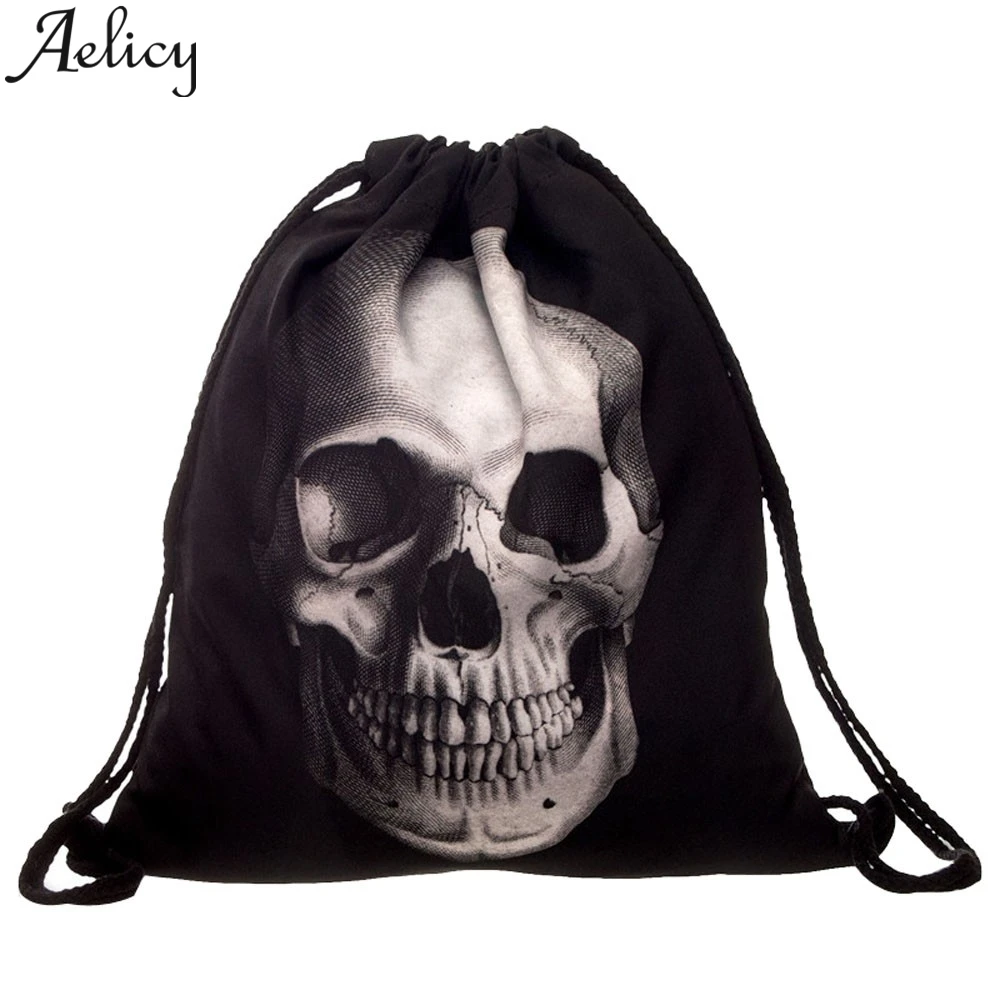 Женский рюкзак на шнурке Aelicy унисекс с 3D Цифровым принтом сумка плечо карманом