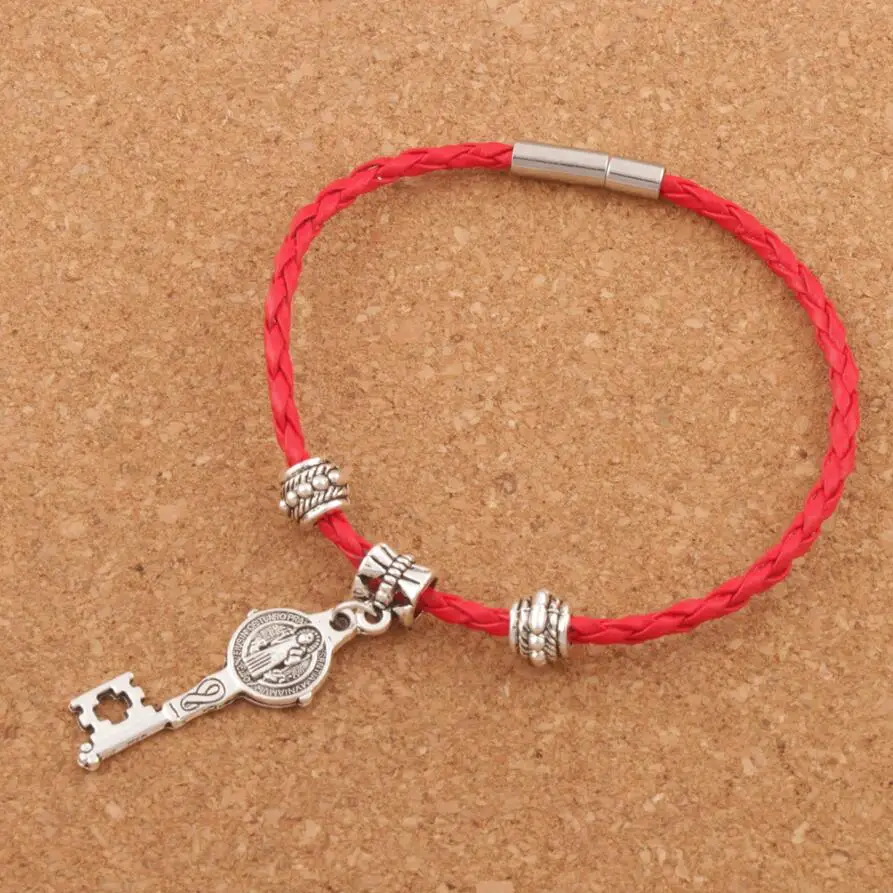 Орден Святого Бенедикта крестовой ключ кожаный браслет обруч тканных браслетов