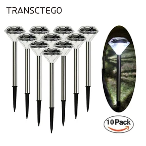 Светодиодные алмазные светильники на солнечной батарее для украшения сада, уличный фонарь на колышке с питанием от солнечной батареи, Лампа уличного освещения на солнечной энергии, 10 шт.