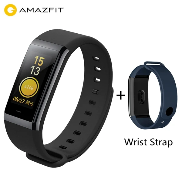 Add Sky Blue Strap Фитнес-браслет Amazfit Cor, 1,23 дюймов, ips цветной экран, смарт-браслет, 5 АТМ, водонепроницаемый монитор сердечного ритма, английская версия - Цвет: Add Sky Blue Strap