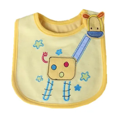 Yellow Giraffe Хлопок водонепроницаемый детский нагрудник малыша младенческой слюнявчик полотенце фартук слюнявчик одежда для кормления новорожденных мультфильм аксессуары - Цвет: Yellow Giraffe