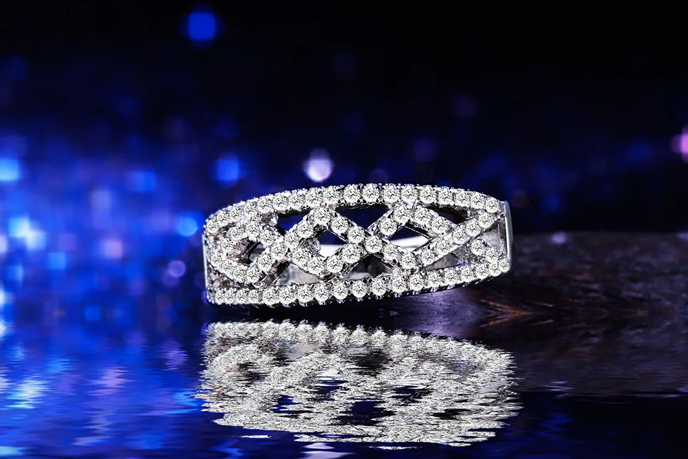 Посеребренное Ювелирное кольцо на палец 925mall lady princess cut Cubic Zircon обручальные кольца
