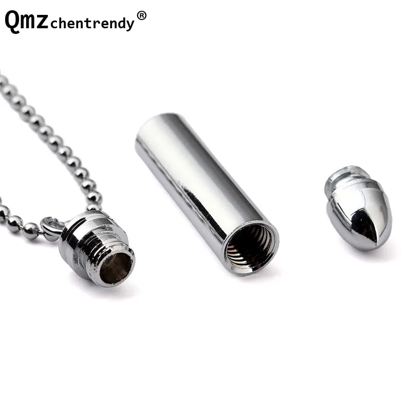 

Whloesale 10pc/Lot Stainless Steel Cylinder Pill Memorial Cremation Ash Urn Pendant Holder Necklace Keepsake Lock Jewelry