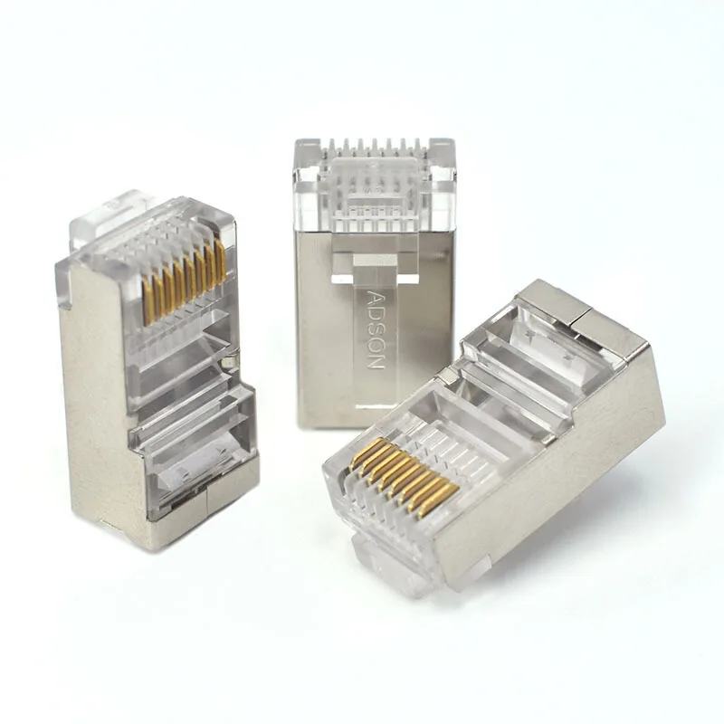 100 шт. разъем rj45 cat5e rj 45 кабеля ethernet Экранированный 8P8C 8pin экранированный Модульный