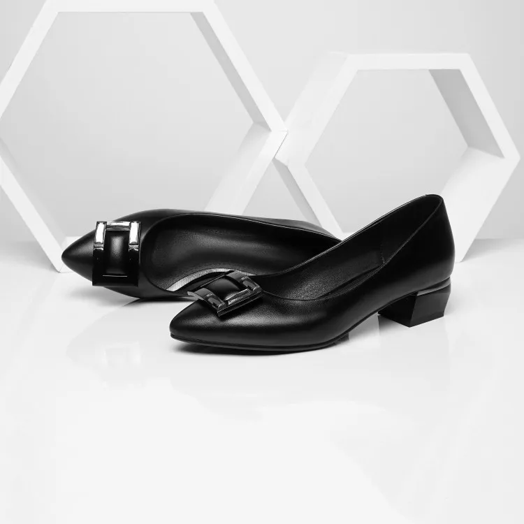 CDAXILAN/Новое поступление; Туфли-лодочки; женские туфли из коровьей кожи на среднем каблуке с острым носком; женские офисные вечерние туфли с закрытым носком
