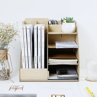 wood multi function storage box for sundries office desk organizer diy files racks eco stationary booksmagazines holder