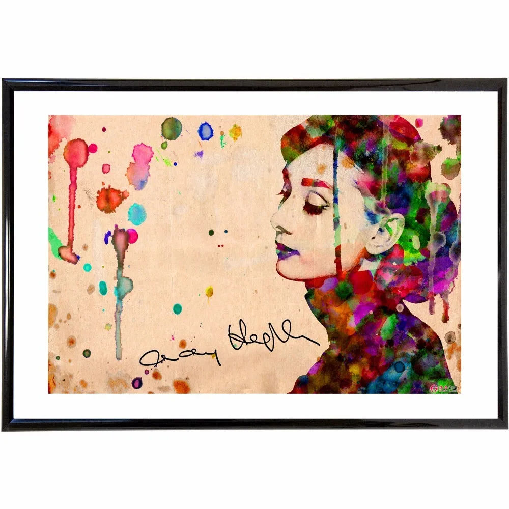 Audrey Hepburn Colors Vintage Retro Posters and Prints Home Decoration Canvas Painting Modern Wall Art Picture Silk Fabric | Дом и сад