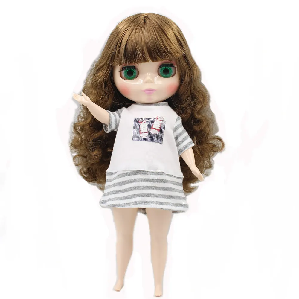 Кукла blyth для пышного тела заводская толстая коричневая с полосками игрушки bjd