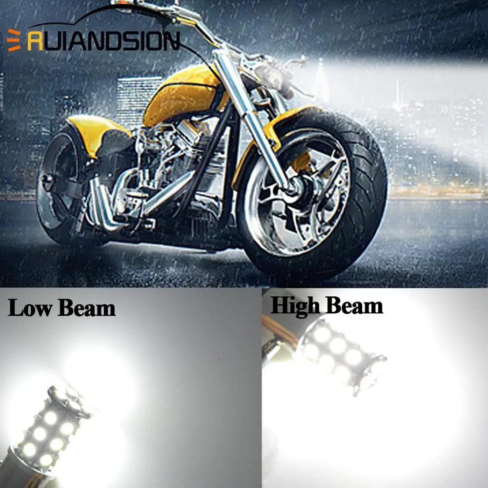 

Pair BA20D Motorcycle 5050 Strobe flashing LED High-Low Beam Headlight Head Light Bulb 6000K 6v 12v Motorbike Car Headlamp 800LM