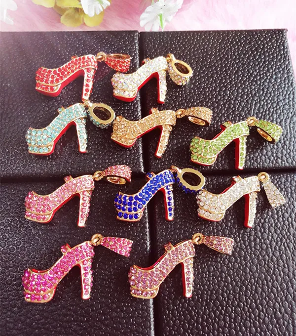 6 шт./лот мин. $15 (смешанный заказ) 2 см * 3D много цветов Полный Стразы каблук обувь