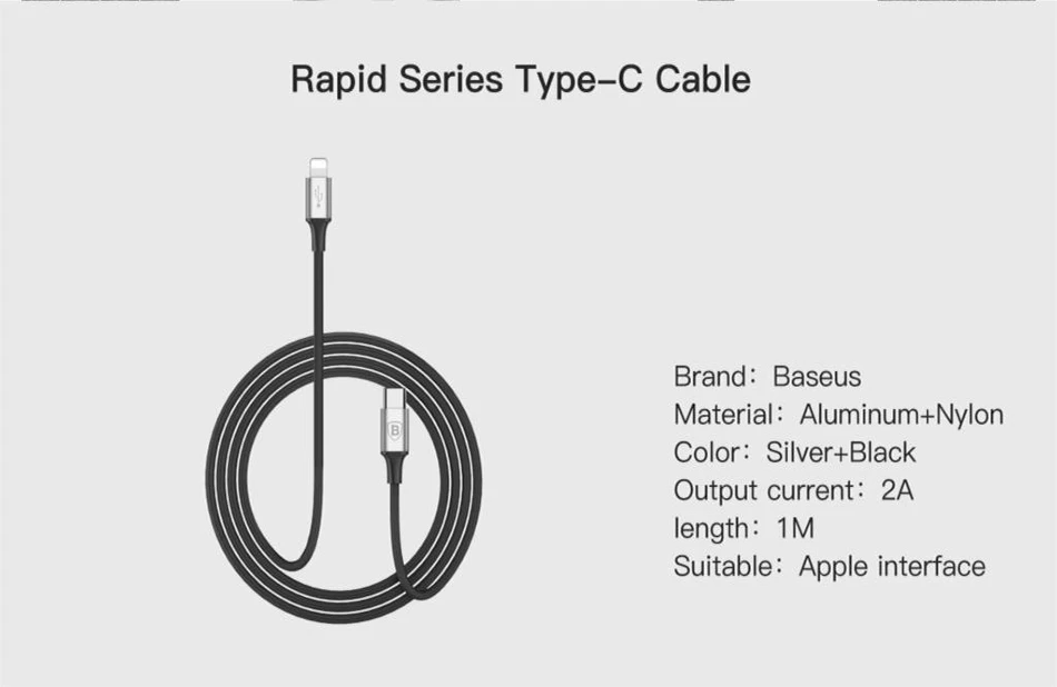 Usb-кабель Baseus type-C для iPhone, usb-кабель для быстрой передачи данных, кабель type-C для iPhone 11 Pro Xs Max Xr X 8 7 Plus Macbook Air Pro