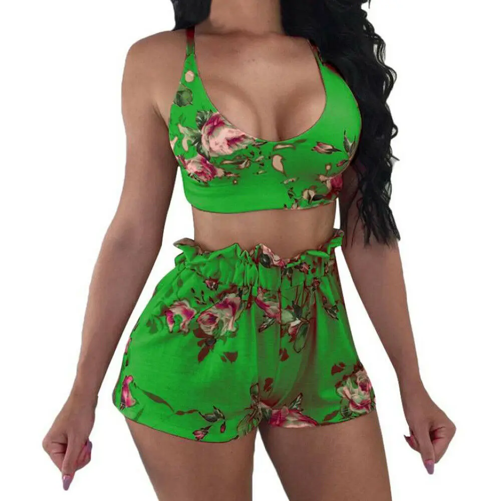 Комбинезон наряды сексуальный женский комплект из 2 предметов укороченный топ с