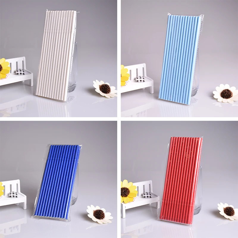 100 шт/партия Разноцветные синие красные белые бумажные соломинки для выпускного