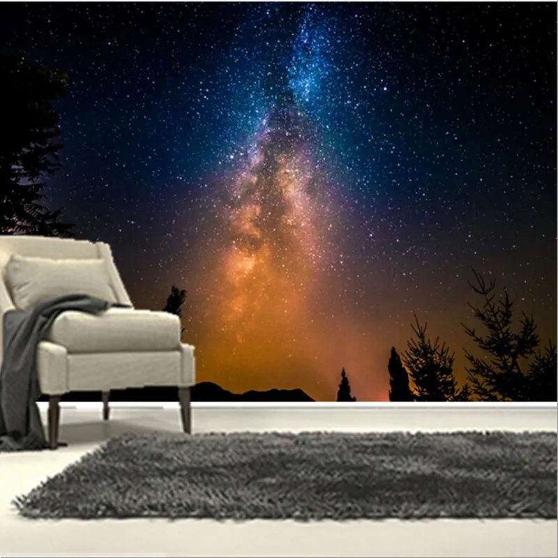 Объемная большая настенная роспись на заказ эстетика звезд Млечного Пути бумага