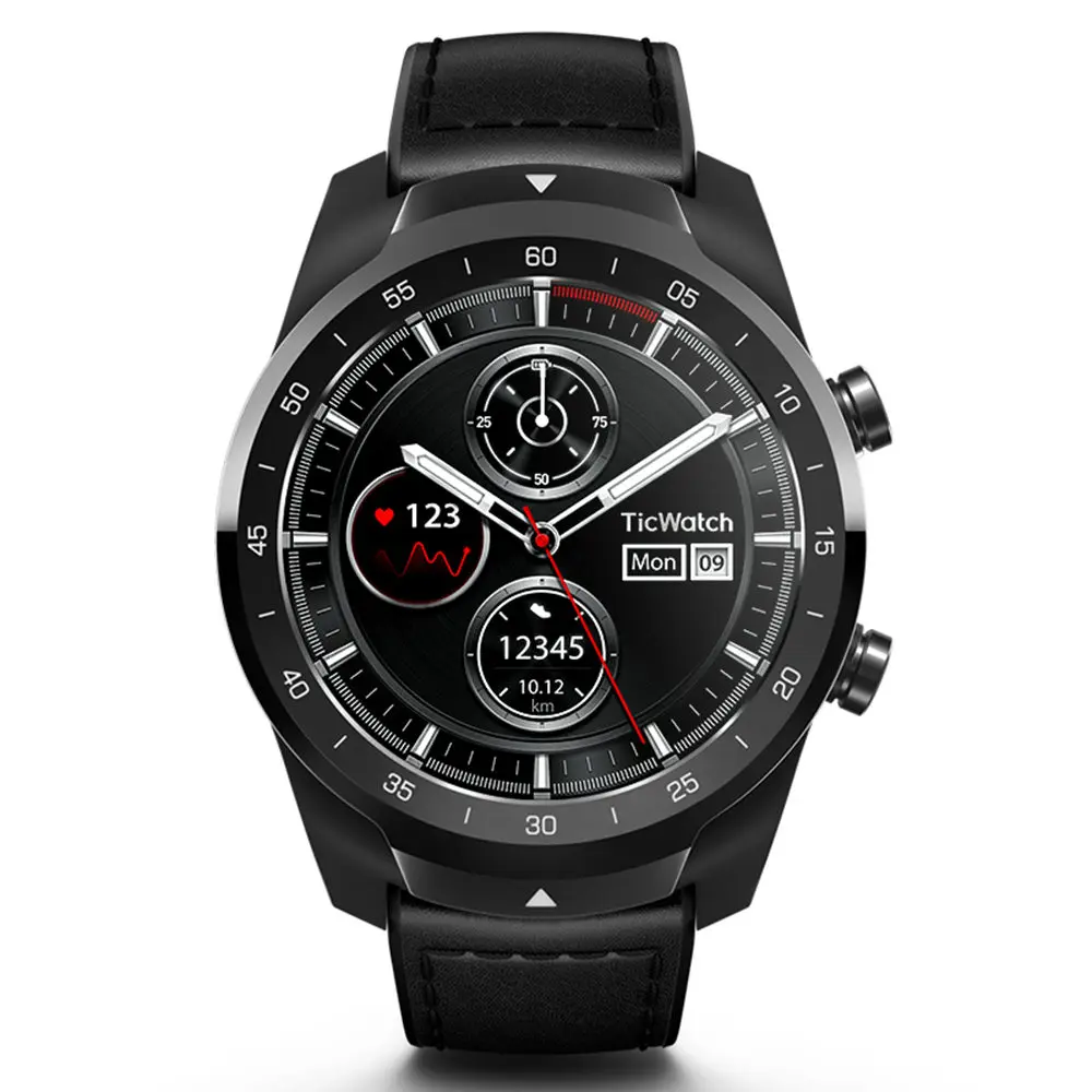 Смарт-часы Ticwatch Pro, Bluetooth, IP68, многослойный дисплей, Поддержка NFC платежей/Google Assistant, одежда OS от Google, 415 мАч, часы