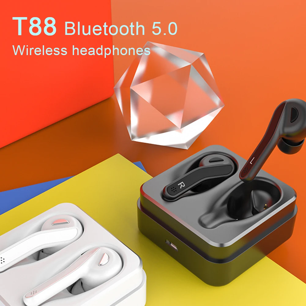 

New TWS Sport/Nano Earphones T88 Bluetooth 5.0/Wireless Earbuds Stereo Sports IPX5 Waterproof Ear Separate Ultra Small Earphone