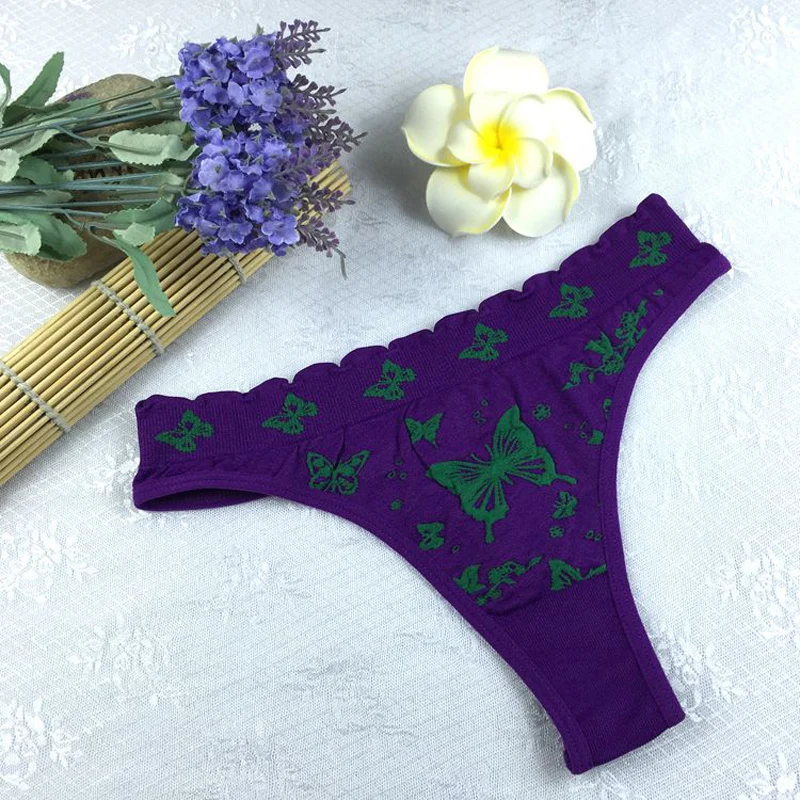 Сексуальные женские с принтом бабочки Active нижнее белье кружевные трусы