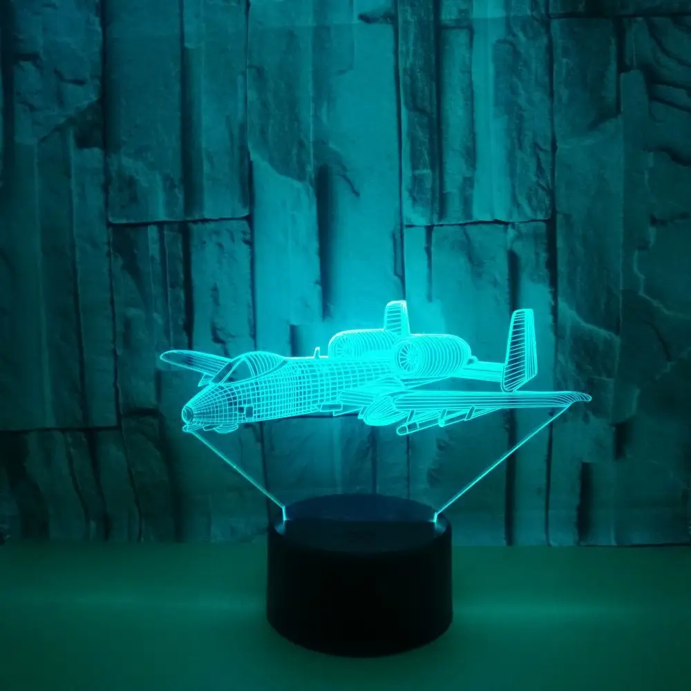 3d лампа для самолета с дистанционным управлением 7 цветов креативное