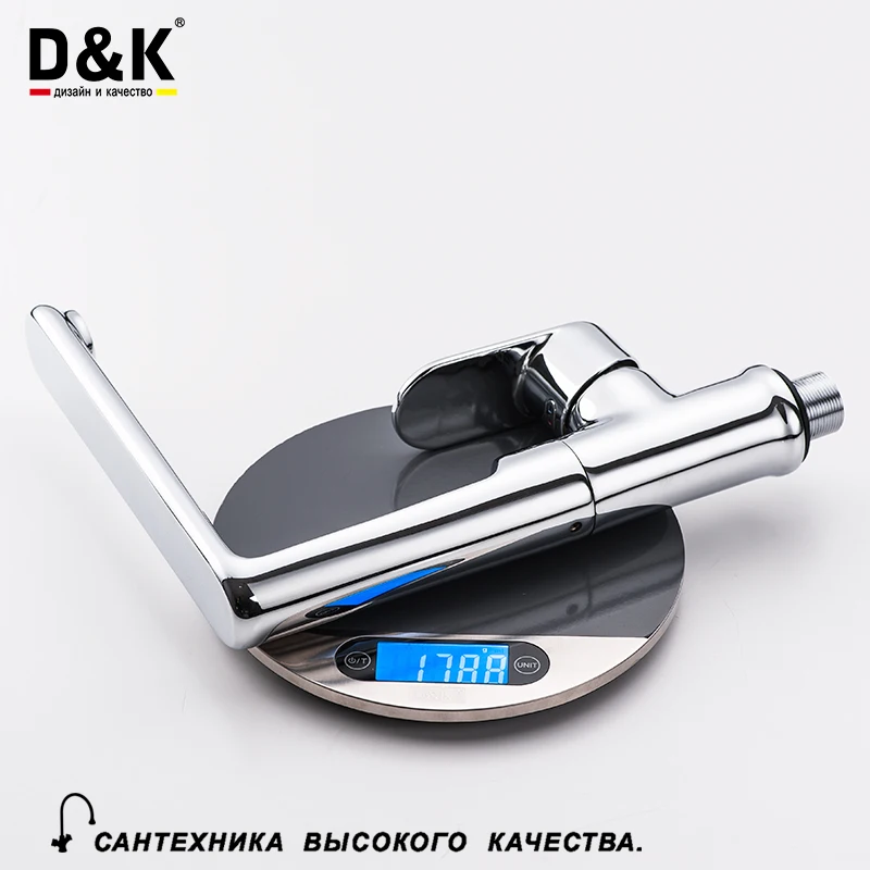 D&K Кухонные смесители латунь в Хром Поворот на 360° холодной и горячей воды кран