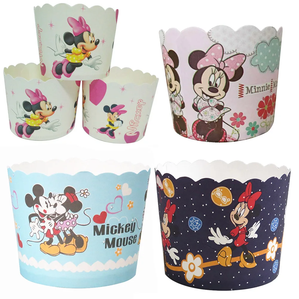 Большой размер 50 шт. Милая бумажная чашка для выпечки принцессы с Минни и Микки