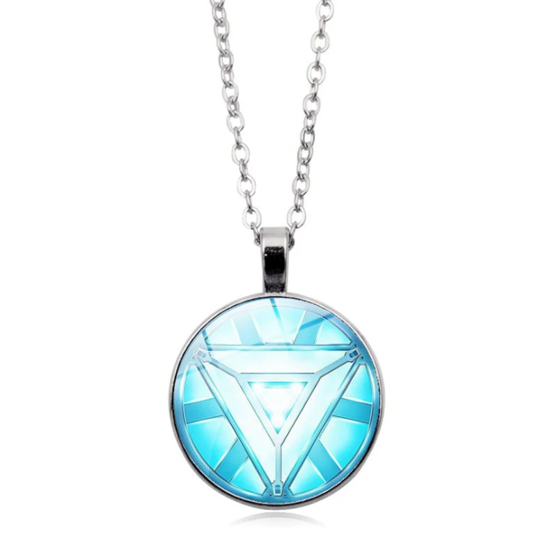 Captain Marvel Necklace For Men Tony Stark Arc Reactor Pendant Necklaces The Avengers 4 Iron man Thor Hammer Women | Украшения и