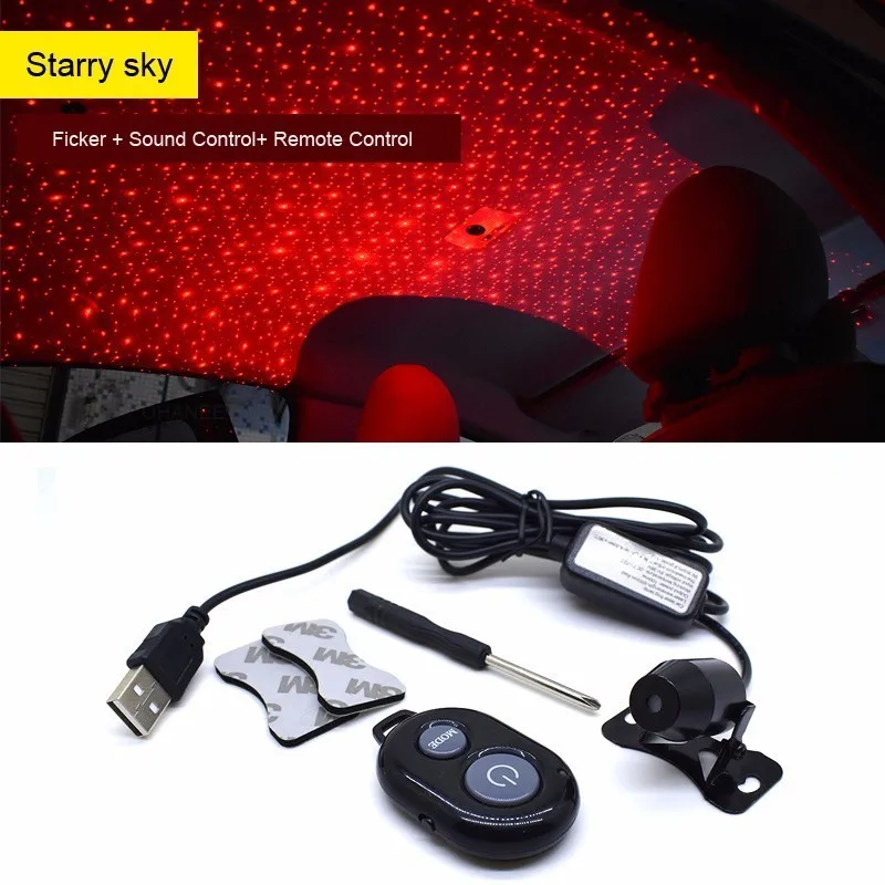 OHANEE USB LED Автомобильный атмосферный окружающий звездный свет DJ RGB цветная