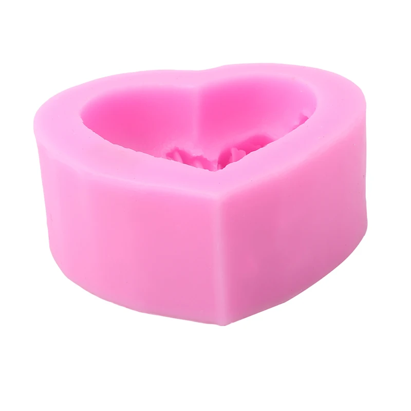3D силиконовая форма для мыла Сердце Любовь Роза цветок шоколадная свечи