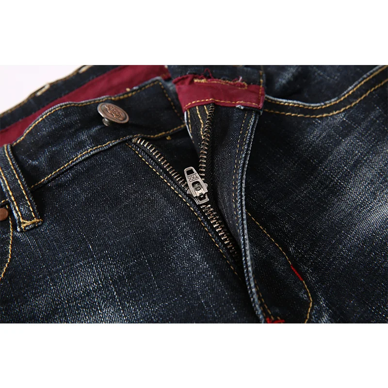 AIRGRACIAS известный бренд Fashion Denim Хлопковые джинсы Для мужчин прямые темно голубой