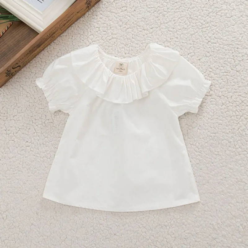 Высококачественная милая блузка с пышными рукавами для маленьких девочек