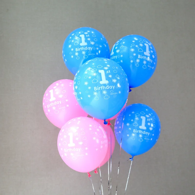 10 шт./лот Baby Shower 1st на день рождения вечерние Декор розовый синий номер 1 воздушный
