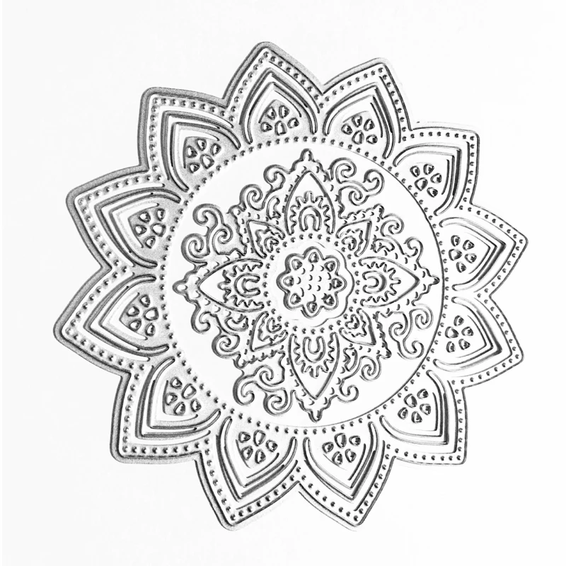 3 шт./компл. зубчатые цветок круглый металлический круг прорезной трафарет для