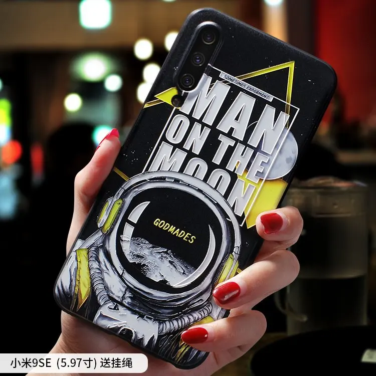 5 MI9SE Initial D, Луна, астронавт, предупреждение о запрете курения рельефным тиснением чехол для Xiaomi Mi 9 MI9 MI9SE MI9 SE MI9Lite A3 CC9 чехол Крышка - Цвет: 5 MI9SE