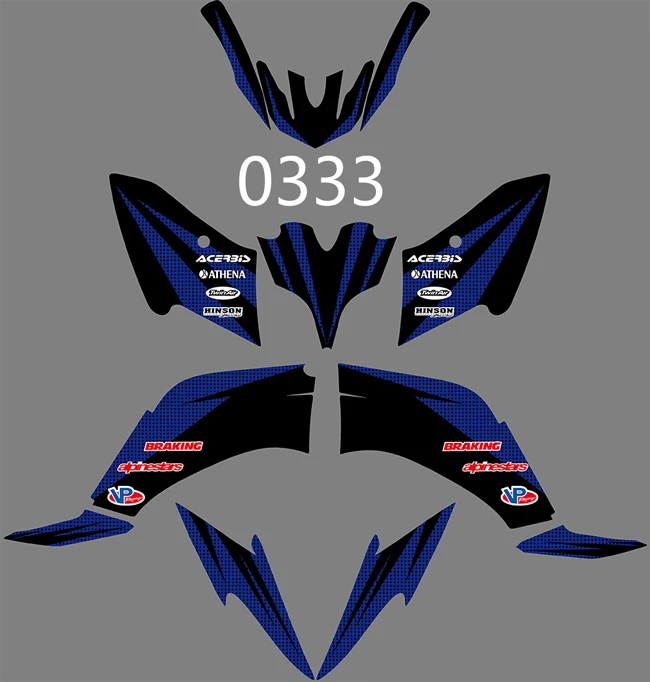 0333 3m 2 вида стилей команда графика фоны наклейки для YAMAHA RAPTOR 125 250 - Цвет: 0333