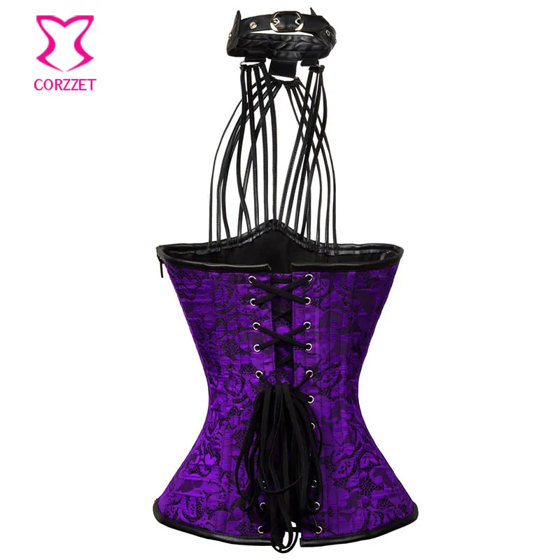 2017 фиолетовые сексуальные готические корсеты и бюстье стимпанк корсет под