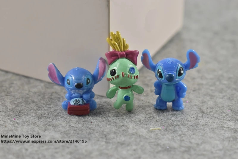 DISNEY Lilo &amp Stitch 3 см 12 шт./компл. фигурка осанки коллекция украшений аниме игрушка