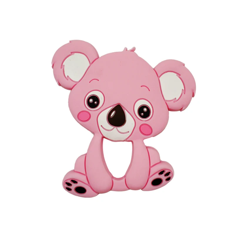 Koala Pink Укус пищевого силикона Diy животное коала детский Прорезыватель жевательное Кольцо Силиконовые Детские Прорезыватели игрушки подарок для детей Детские подвески - Цвет: Koala Pink