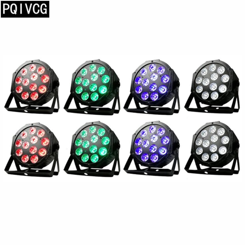 

8 шт., плоские светодиодные прожекторы dmx512, 12 х12 светодиодов